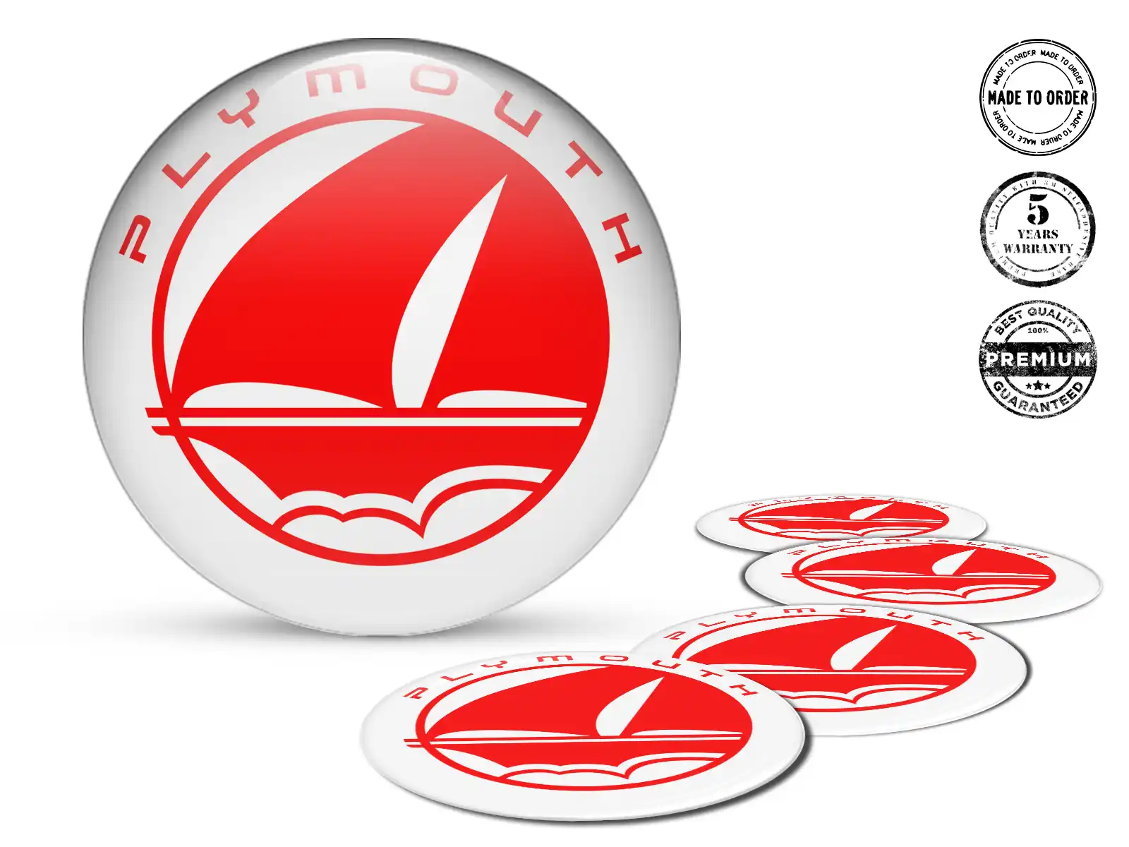 Plymouth Radaufkleber Logo Harzgewölbtes Design